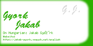 gyork jakab business card